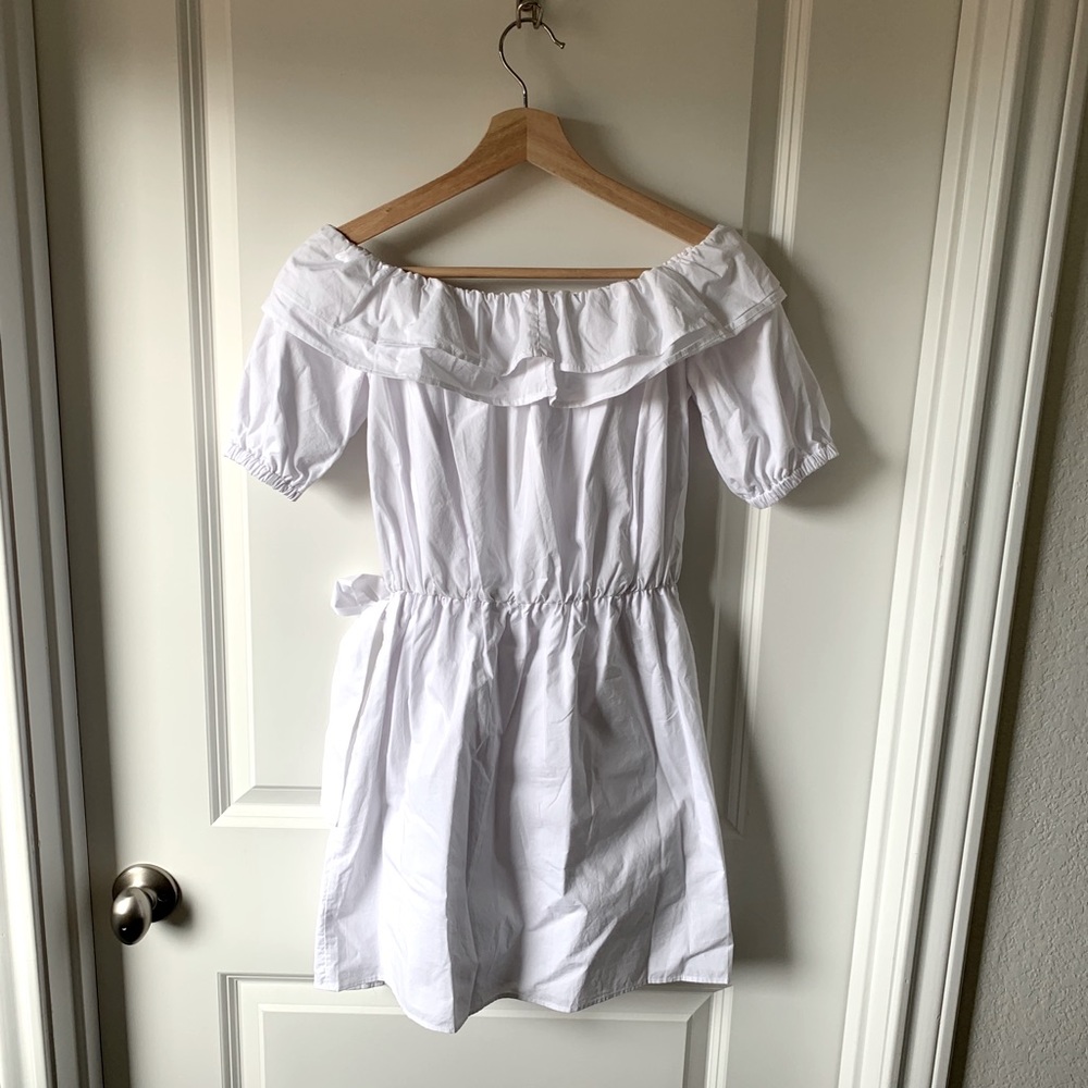 SALE! ⭐️ Lovers and friends white Cotton mini dress ruffled - Picture 3 of 10